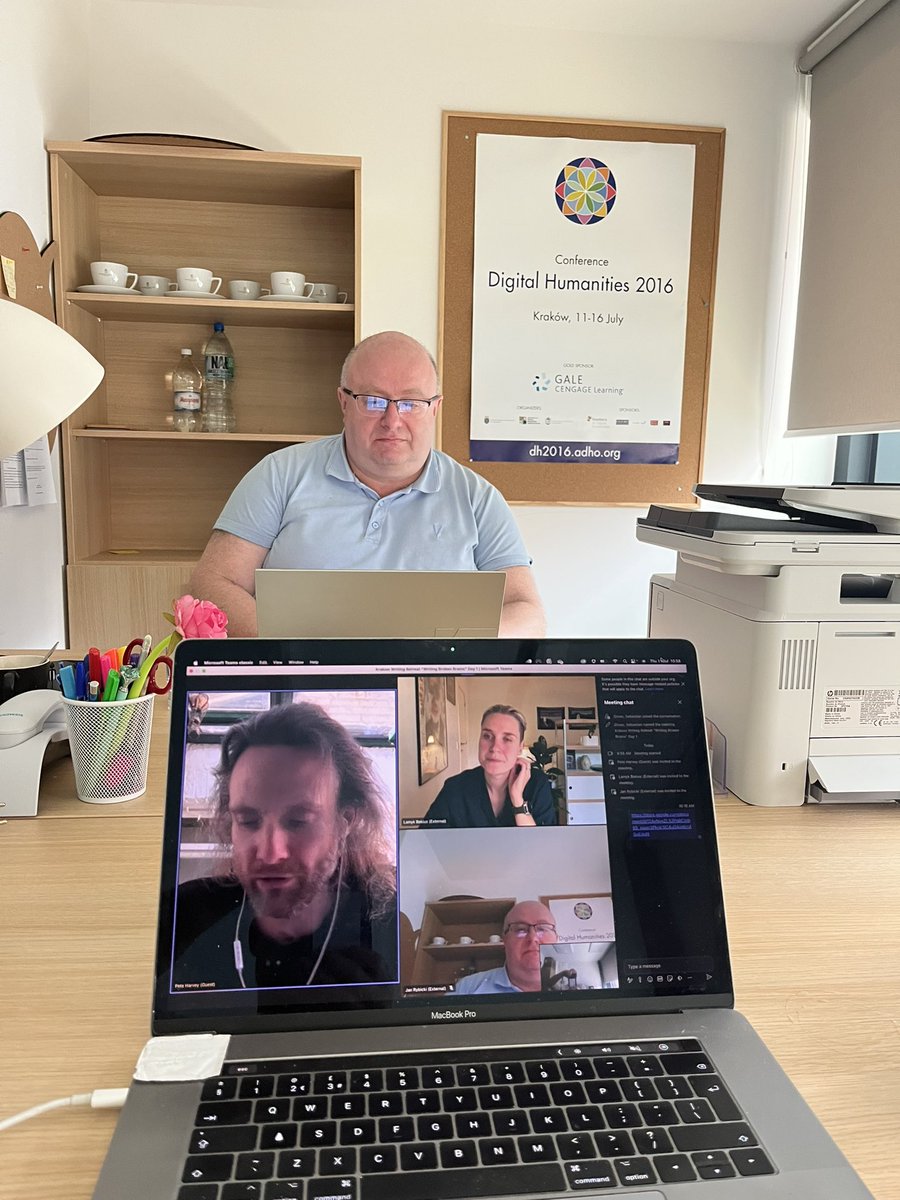 basgroes's tweet photo. Working from Krakow, Poland with the legendary Jan Ribicki and @PJRV on a new medical humanities project involving computational methods. Very exciting indeed. Thank you to @CTTR19 and @wlv_uni for making this happen. 😀 https://t.co/f9Ys1Mnnmt