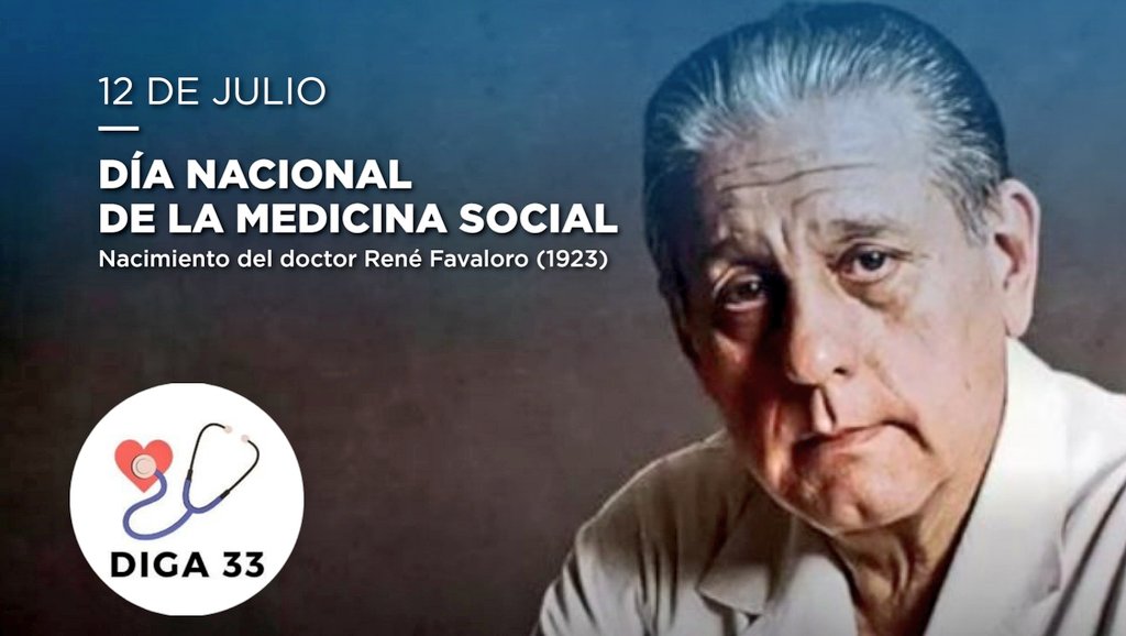 ProgramaDiga33's tweet photo. En el Día de la Medicina Social homenajeamos al doctor René Favaloro, un verdadero orgullo nacional, reconocido mundialmente por el desarrollo del baipás coronario con empleo de la vena safena. Felicidades a las/os profesionales que continúan su gran legado. @enlamiraradio https://t.co/HOXTMitwPg