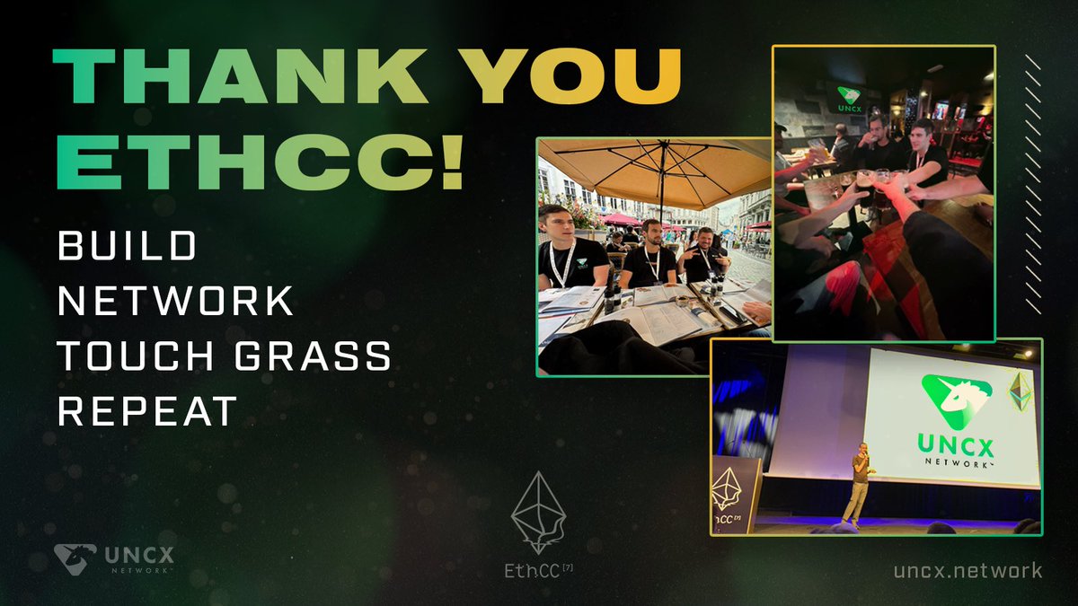 UNCX_token's tweet photo. We're grateful to @EthCC for an extraordinary experience! 

Our devs are currently competing in the ETH Global hackathon 🛠️

Keep an eye out for our upcoming announcements - there’s much more to come! https://t.co/ZM7UhBtipm