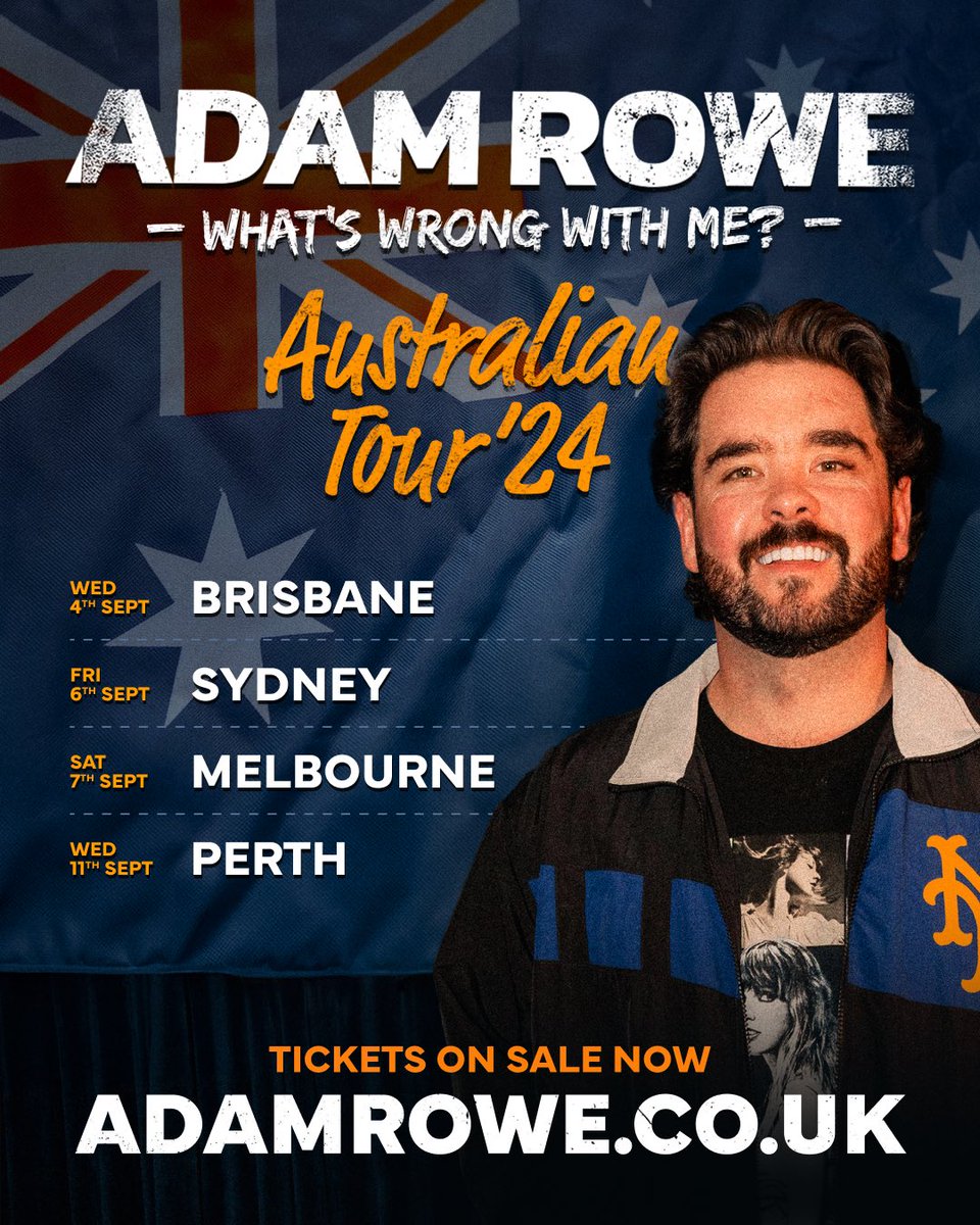 adamrowecomedy's tweet photo. Oooooh I’m excited, I’m going to Australia for the first time ever 🤠 

I’ve got loads of days off too, so any must-sees or must-dos would be very welcome 👇🏽👇🏽👇🏽 https://t.co/lC3deChIYp