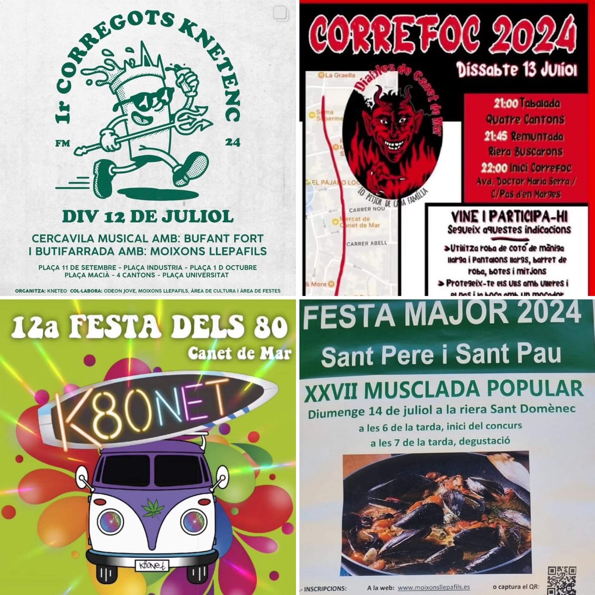 radiocanetdemar's tweet photo. 📻Torna a escoltar #Els4Cantons 🎤
https://t.co/OyFAVe3uMn
-🗣️Tertúlia
-🗓️Notícies i Temps @ajcanetdemar @ccmaresme @tempscanet
-🍻#CorreGots @kneteo
-👿#Correfoc @diablescanet
-🎉#K80NET
-😋27a #Musclada Popular #MoixonsLlepafils
-🥳Festa #Holi Canet #GEAXXI
-🎬#CINE Mireia https://t.co/fIccyjGBgR