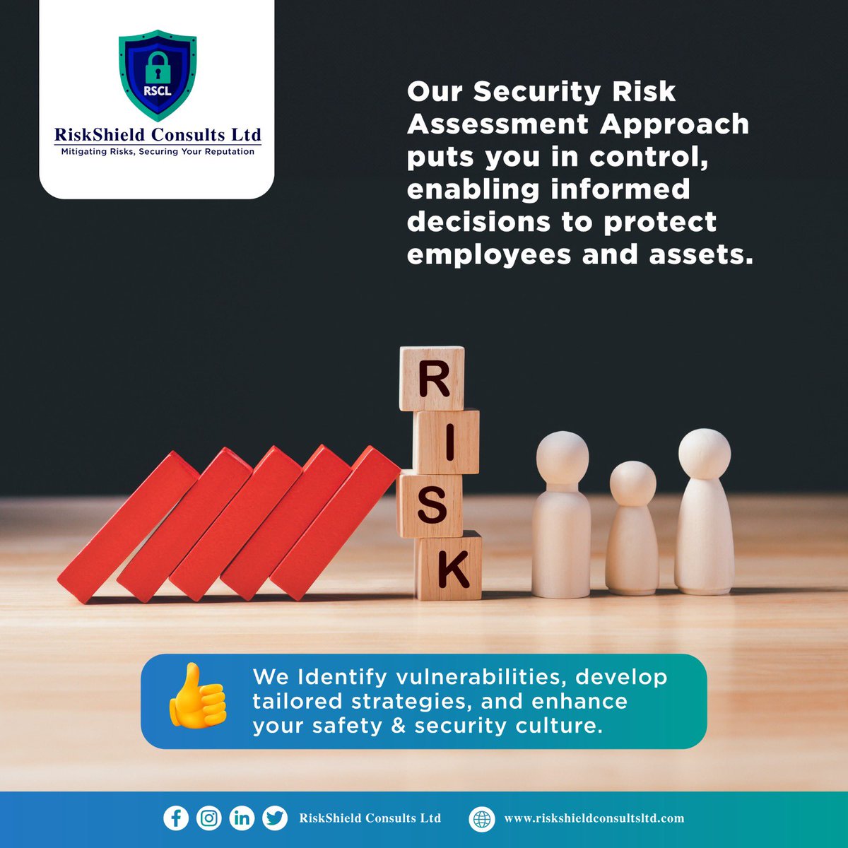 risk_shield's tweet image. Protect your organisation. Our comprehensive Security Risk Assessment identifies vulnerabilities, mitigates risks, and ensures resilience. Safeguard your workforce, assets, and reputation with our expert risk management approach.

 #RiskManagement #SecurityRiskAssessment