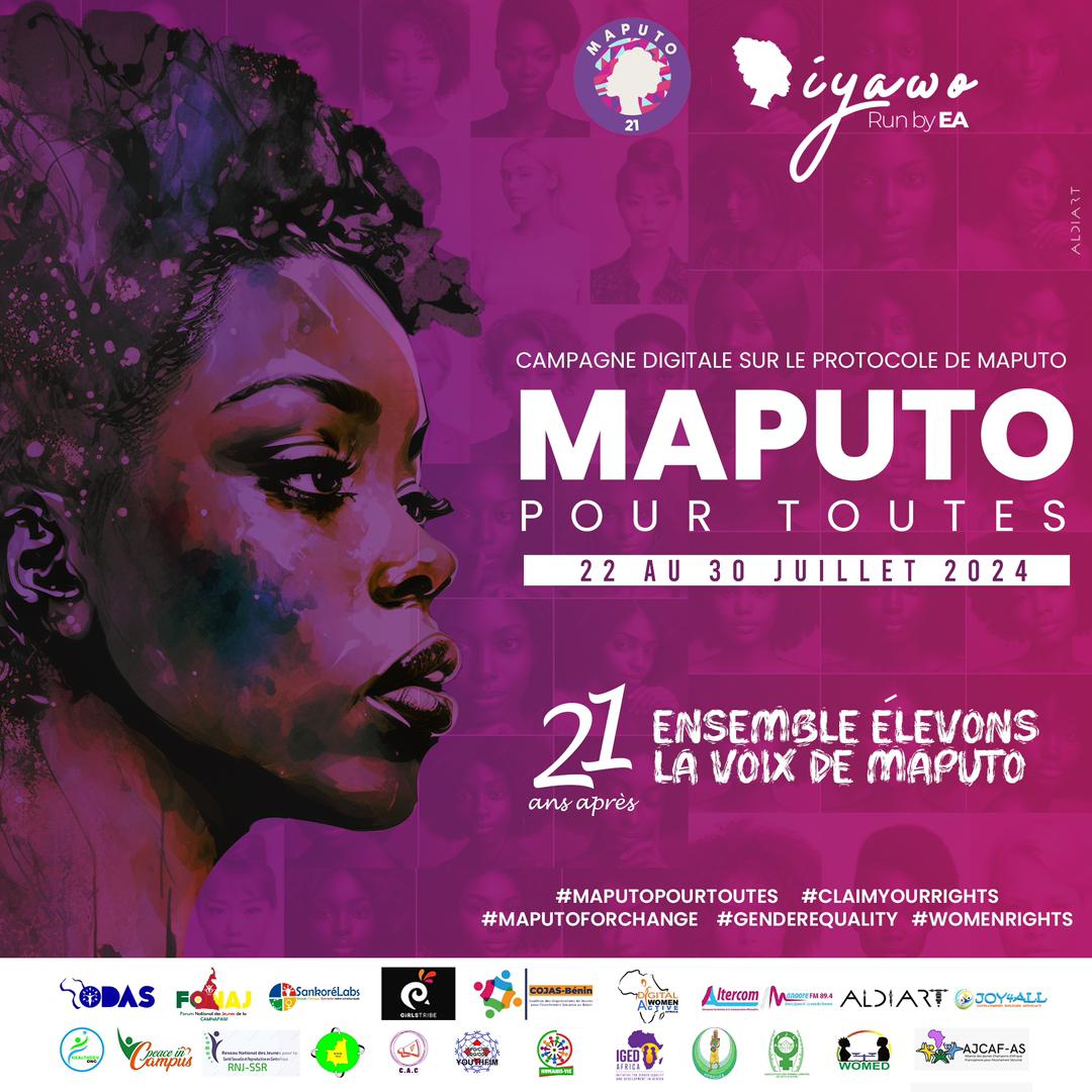 HumanisVie's tweet photo. Nous sommes ravis de lancer notre campagne "Ensemble, élevons la voix de Maputo, 21 ans après" du 22 au 31 juillet 2024. Cette initiative, réunit 13 organisations et vise à promouvoir les droits des femmes et l'égalité de genre.

#maputopourtoutes #claimyourrights #womenrights https://t.co/ELfw85UYdU