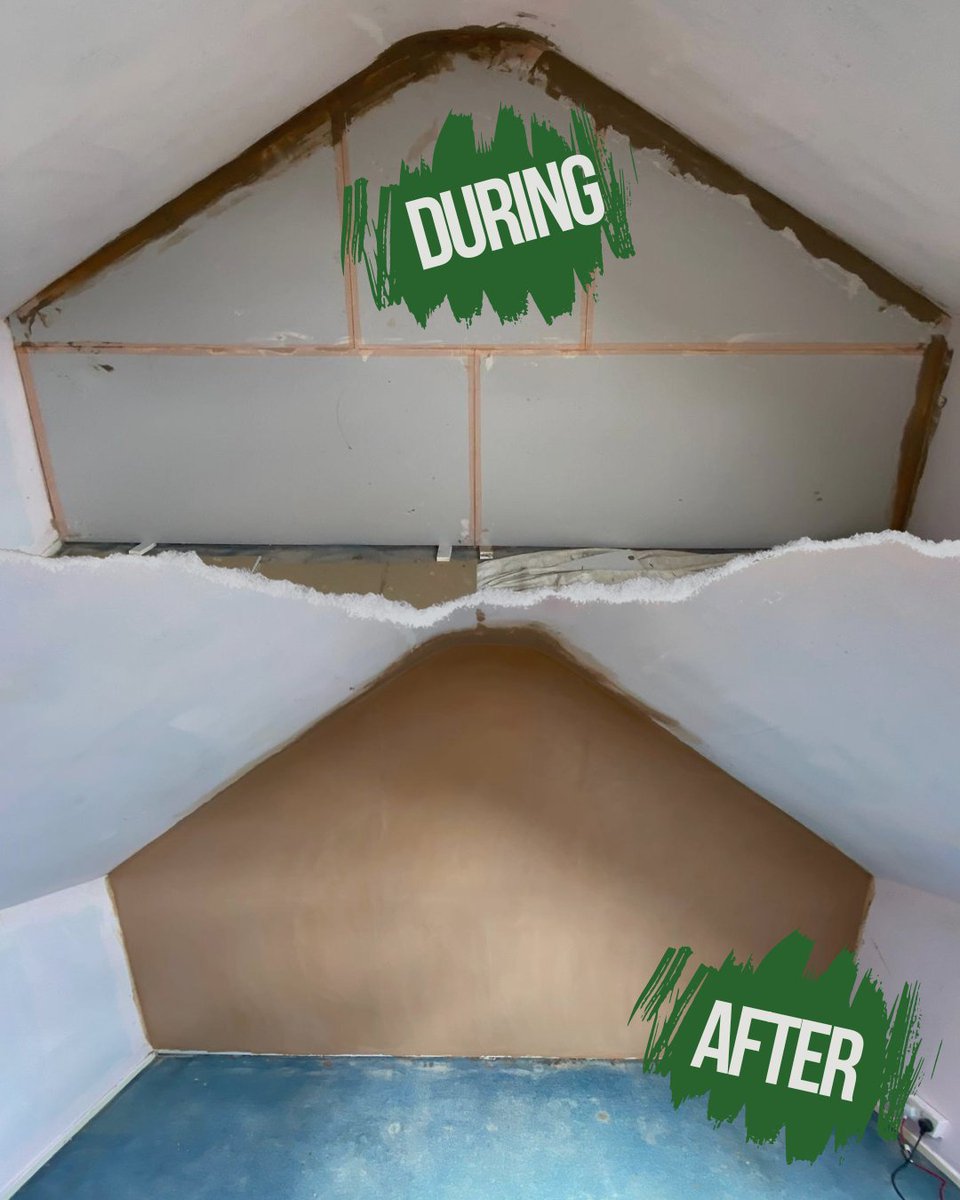 🏡💦 Damp treatment completed on this very damp wall by our team!

Our team have tanked the wall with a membrane and then completed with a smooth plaster finish 🤩.

Got a damp issues? Speak to our team today - 📲 homeenergysaveuk.co.uk/#contact