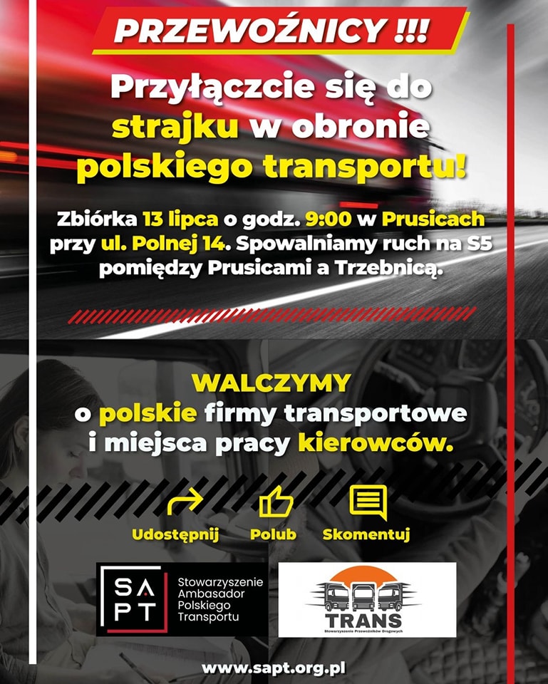 GroupMawo's tweet photo. MaWo Group wspiera polski transport! I wszystkie postulaty Stowarzyszenia Ambasador Polskiego Transportu.
#strajk #polskitransport #przewoźnicy #firmytransportowe #SAPT #TRANS https://t.co/sX2W0d23kW