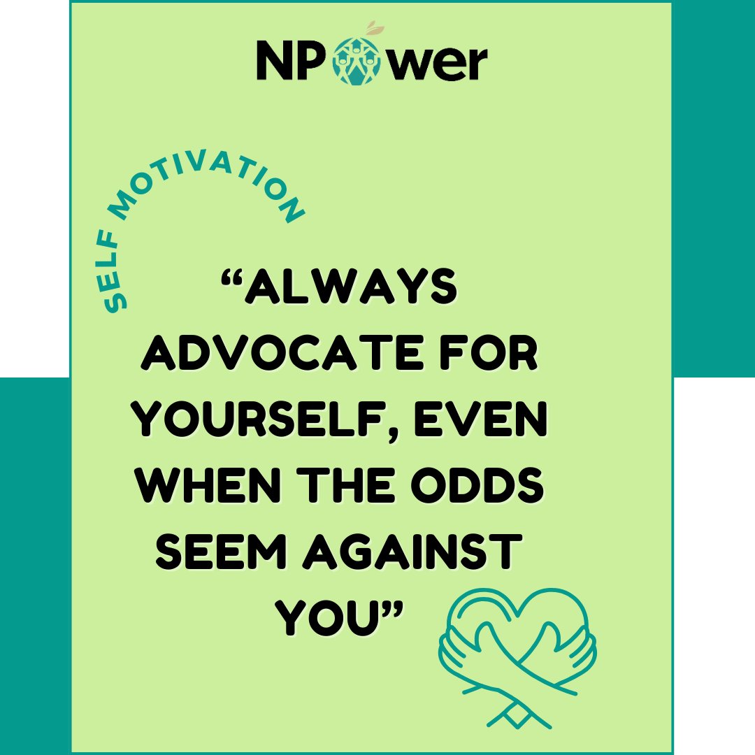 npowersa's tweet photo. #selfmotivation 
During today’s NPOwer Support Group, we were reminded to always advocate for ourselves.
Take the time to reflect on yourself and what are your current capabilities.
#selfmotivation #beyourownadvovate #itsokaytoputyourselffirst https://t.co/wTCUlPQiSL
