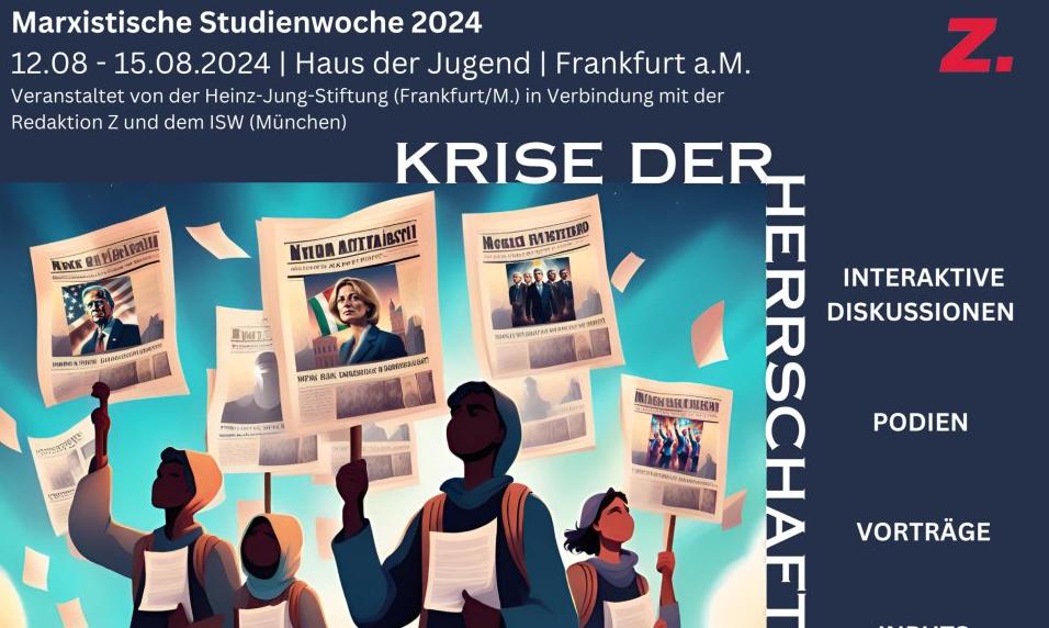 peter weiss notizen (@weissnotizen) on Twitter photo Sommerferienpläne: Marxistische Studienwoche 2024 in Frankfurt, 12. bis 15. August zum Thema „Krise der Herrschaftssysteme und Rechtsentwicklung“. Am Dienstagabend: „Fritz Bauer und die Auschwitz-Prozesse“. Wozu Peter Weiss auch was zu sagen hatte. Siehe zeitschrift-marxistische-erneuerung.de/de/topic/165.m… Sommerferienpläne: Marxistische Studienwoche 2024 in Frankfurt, 12. bis 15. August zum Thema „Krise der Herrschaftssysteme und Rechtsentwicklung“. Am Dienstagabend: „Fritz Bauer und die Auschwitz-Prozesse“. Wozu Peter Weiss auch was zu sagen hatte. Siehe zeitschrift-marxistische-erneuerung.de/de/topic/165.m…