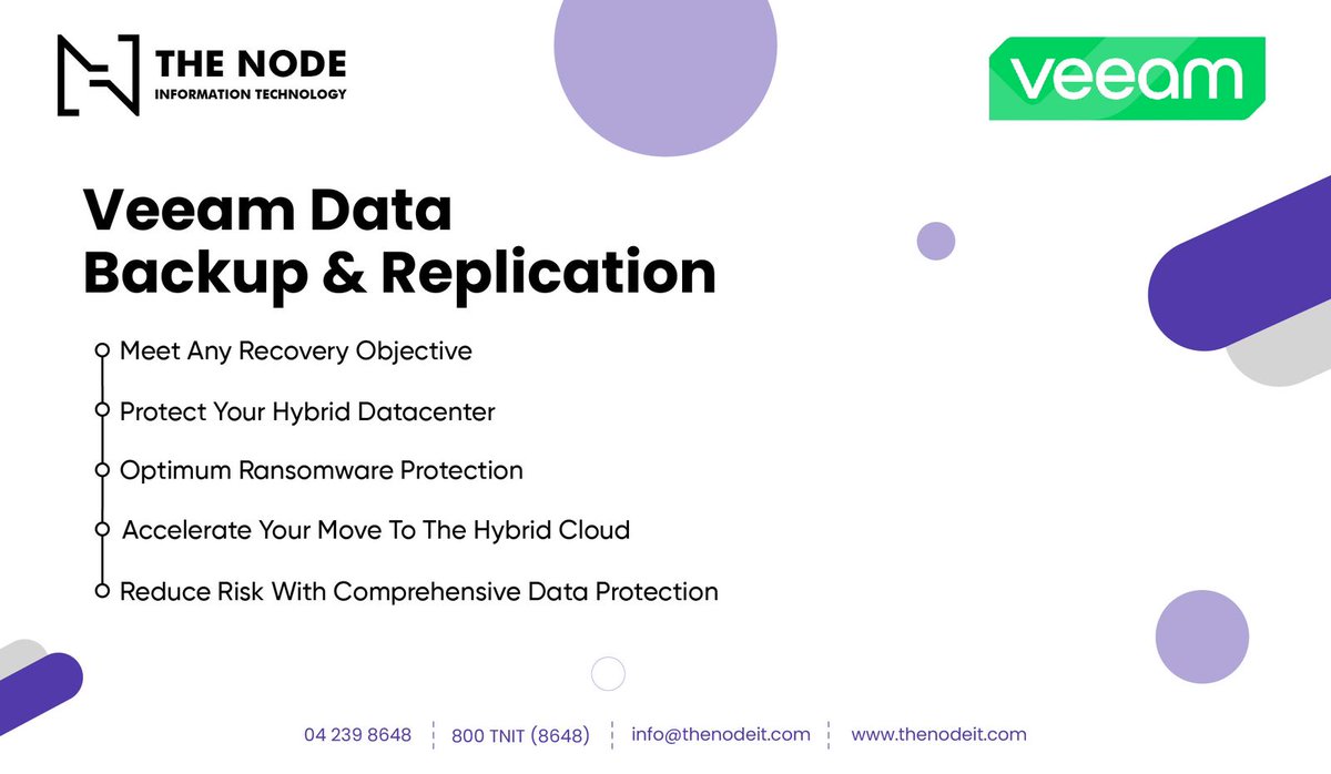 thenodeit's tweet image. Secure your data with Veeam Backup &amp;amp; Replication! Keep your information safe and accessible, always.   Contact us at: Toll-Free: 800-TNIT (800 8648) 📧 info@thenodeit.com 🌐 thenodeit.com   #IT #DigitalInfrastructure #NodeIT #VPN #Router #DataProtection #Veeam