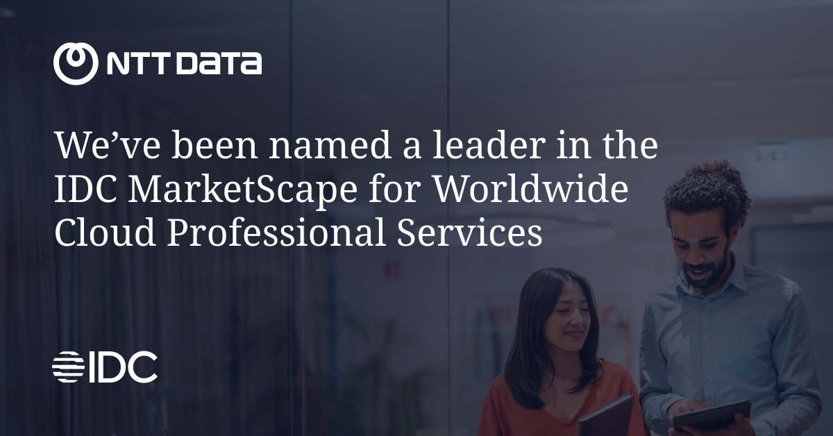 Martin_Cheyne's tweet photo. NTT DATA is recognized as a Leader in the @IDC MarketScape: Worldwide Cloud Professional Services 2024 Vendor Assessment. 

Read the press release for more on how @NTTDATA offerings are being enhanced: https://t.co/MI101rU3av

#CloudandITInfrastructureServices https://t.co/ub5MofhW0n