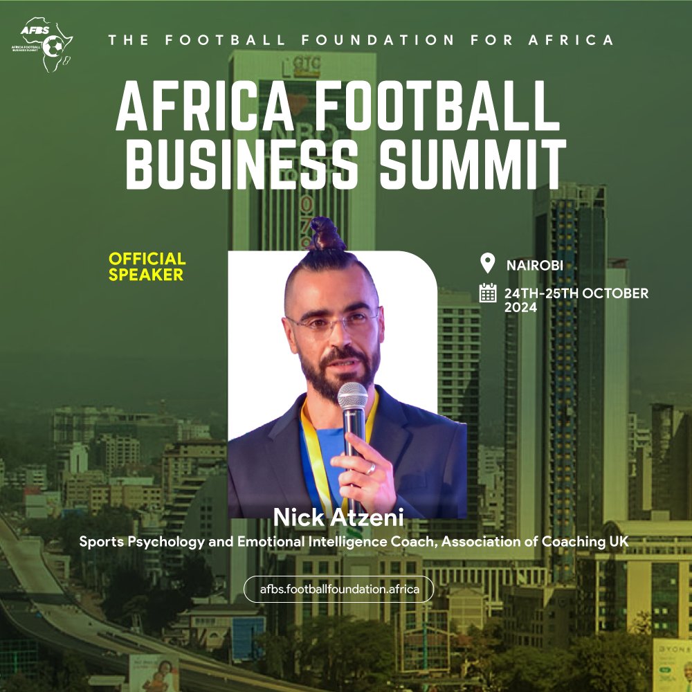 TheFFAfrica's tweet photo. We welcome advanced #emotionalintelligence coach Nick Atzeni as an official speaker and facilitator at #AFBS2024.  For one-to-one and group sessions with Nick, email afbs@footballfoundation.africa.

#AFBSummit #TransformingOurGame.

https://t.co/REWFkfCUeJ https://t.co/6OuKK1c1yE