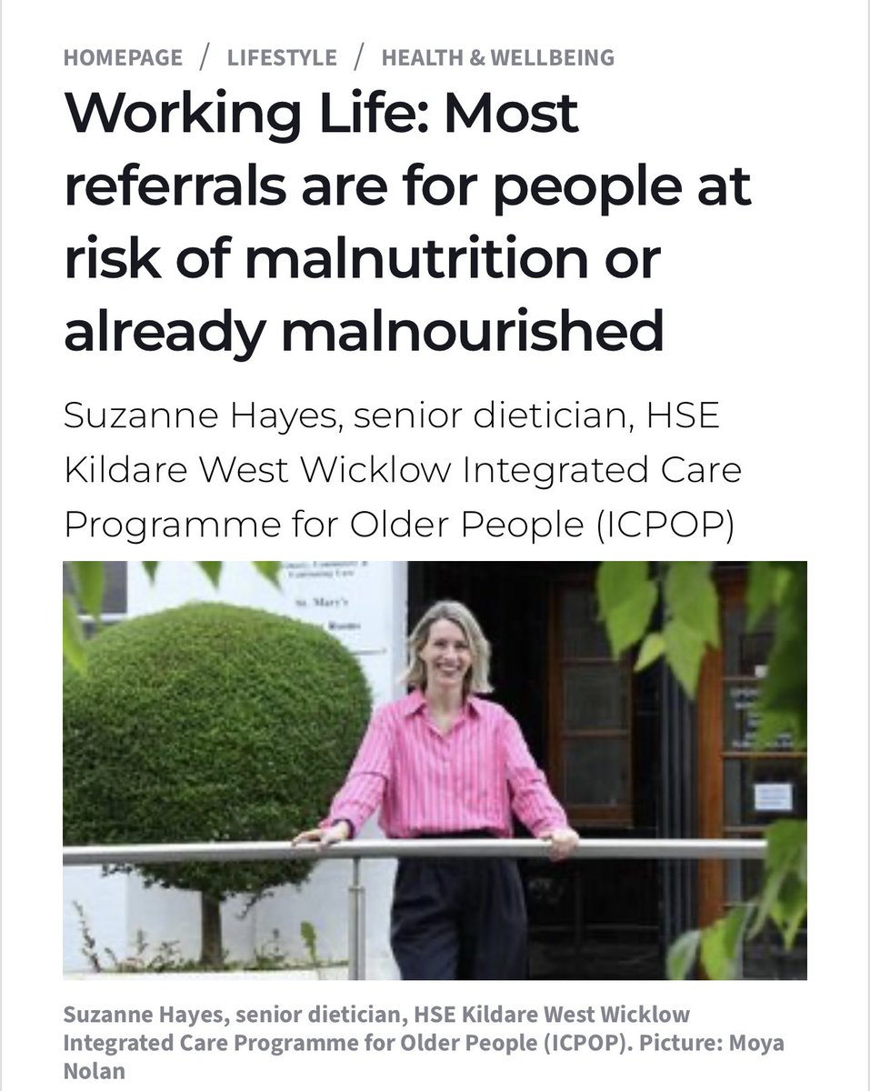 HSE Dublin South, Kildare & West Wicklow (@hsecho7) on Twitter photo ‘Most referrals are for people at risk of malnutrition or already malnourished’. Read more about Suzanne Hayes, Senior dietician, based in <a href="/HSECHO7/">HSE Dublin South, Kildare & West Wicklow</a> #ECC #ICPOP
irishexaminer.com/lifestyle/heal… ‘Most referrals are for people at risk of malnutrition or already malnourished’. Read more about Suzanne Hayes, Senior dietician, based in <a href="/HSECHO7/">HSE Dublin South, Kildare & West Wicklow</a> #ECC #ICPOP
irishexaminer.com/lifestyle/heal…