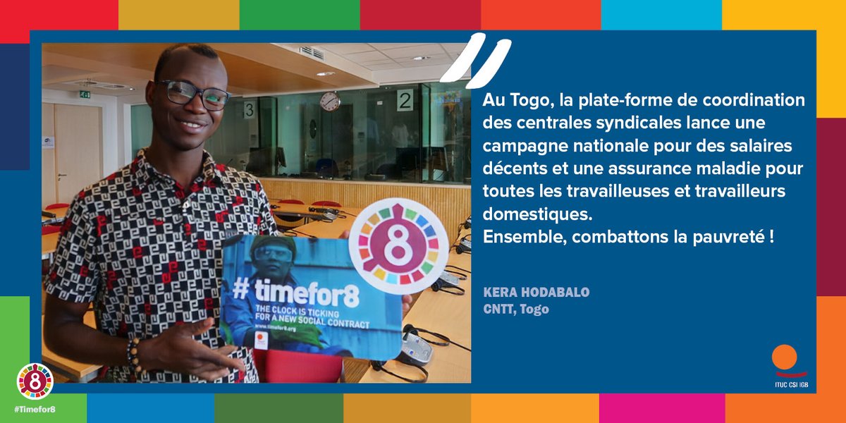 ituc's tweet photo. Les syndicats sont des champions du #développementdurable
En défendant les droits des travailleurs, ils propulsent les #ODD des Nations Unies vers un succès national✊🌱
#timefor8 #HLPF2024 #ODD #CNTT #Togo🇹🇬 @ituc_africa @UN_Togo @ILOACTRAV @ILOAfrica #SDG1 #ODD1 #2030Agenda https://t.co/fDX4VUsZHk