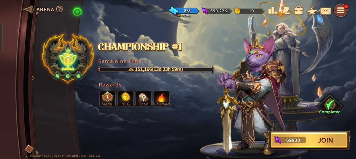 NineChronicles's tweet photo. Attention Adventurers! 📢

Heimdall Championship Arena #1 / Heimdall World Boss (Fenrir) are now open! ⚔️

Reach Top 2000 in the Arena by the end of the season and complete the 4th YGG GAP Mission 🔽
https://t.co/3YOIuuWMqr

Good luck everyone! 🙏 https://t.co/wS7KAW6anw