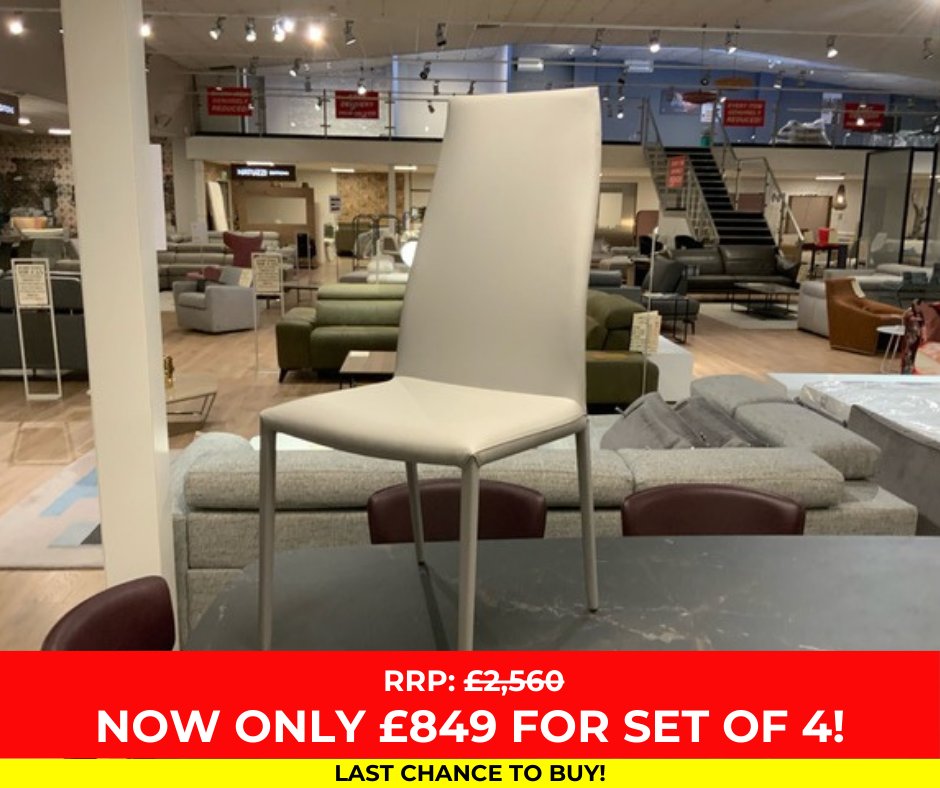 LAST CHANCE TO BUY..... Cattelan Italia Norma High Back Dining Chairs!

RRP: Set of 4 chairs £2560. Now only £849 for the set!

Don't miss out, call us today on 01942 248842 or visit us in-store today!