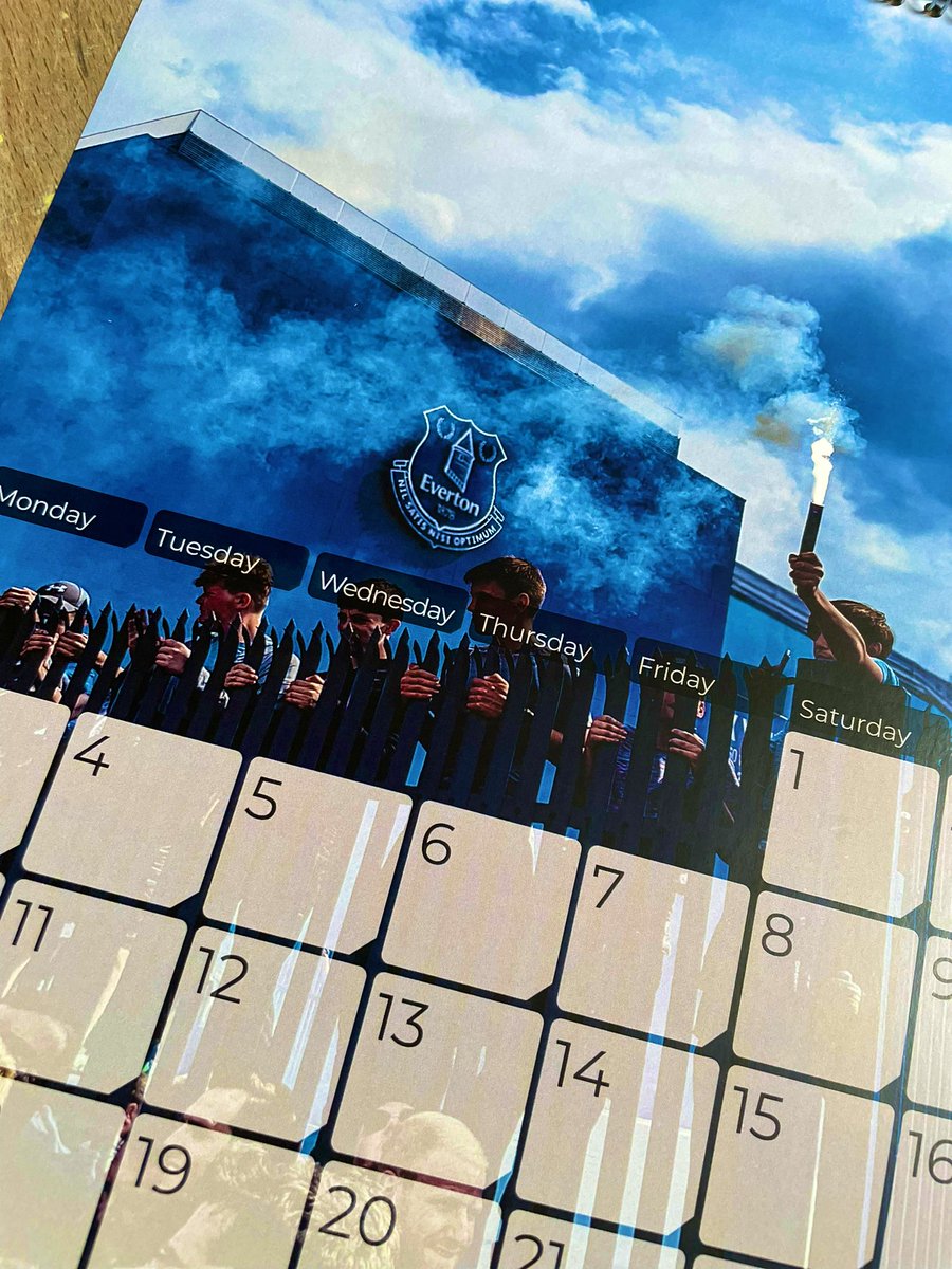 BluesVCancer's tweet photo. Today we’ve received a sample of our amazing Goodison keepsake calendar 😍
Featuring photos from @_laurag23, @UpicCalendars will allow you to select your chosen photos, meaning that every copy will be unique and bespoke TO YOU💙 
All profits will go to @AnthonyNolan &amp; @DKMS_uk https://t.co/cZkRRGBdND