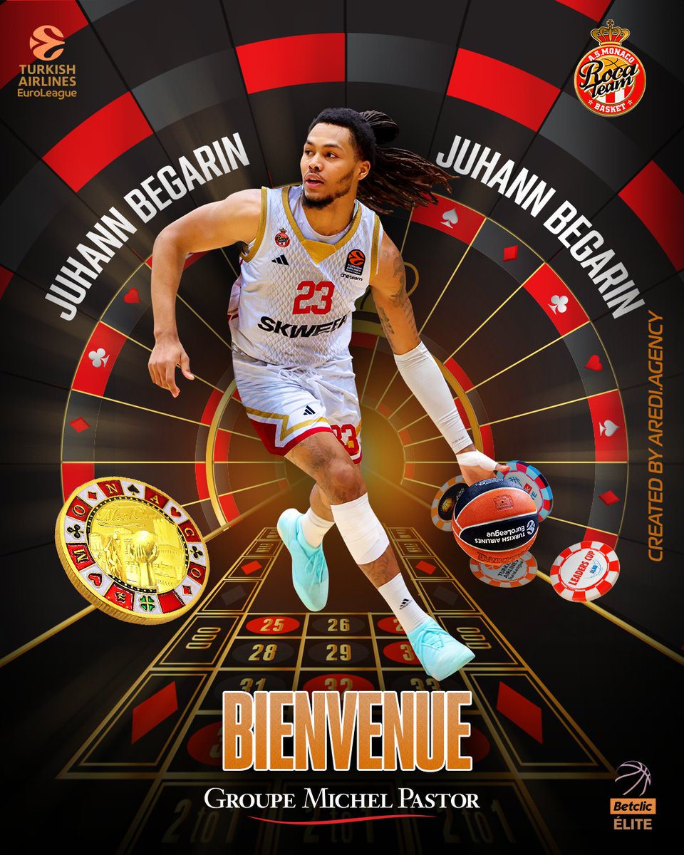 ASMonaco_Basket's tweet image. 🚀 Jᴜʜᴀɴɴ Bᴇɢᴀʀɪɴ ᴀ̀ Mᴏɴᴀᴄᴏ ! 🇲🇨

🛰 En provenance de Nanterre 92, le jeune international français Juhann Begarin (1m96, 21 ans) vient compléter le roster monégasque avec son impact et son talent 🌠

🗣 Communiqué et interview à retrouver sur notre site 📝…