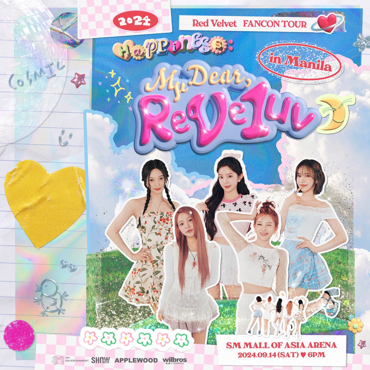 WilbrosLive's tweet photo. My Dear, ReVeluv. We can't wait to see you soon!❣ 
Here are the Ticket Prices, Seat Map, and Fan Benefits for the 2024 Red Velvet FANCON TOUR 🎫
 
𝟐𝟎𝟐𝟒 𝐑𝐞𝐝 𝐕𝐞𝐥𝐯𝐞𝐭 𝐅𝐀𝐍𝐂𝐎𝐍 𝐓𝐎𝐔𝐑 
<𝐇𝐀𝐏𝐏𝐈𝐍𝐄𝐒𝐒 : 𝐌𝐲 𝐃𝐞𝐚𝐫, 𝐑𝐞𝐕𝐞𝟏𝐮𝐯> 𝐢𝐧 𝐌𝐀𝐍𝐈𝐋𝐀 
 
Sep 14 SAT 6PM (PHT) 
SM Mall of Asia Arena 
 
“ReVeluv” Membership (GL) Pre-Sale: 
July 26 FRI 11AM to 8:59PM (PHT) 
General On-Sale: July 27 SAT 11AM (PHT) 
https://t.co/YYUWlPa5kD and SM Tickets Outlets 
 
#RedVelvet 
#2024_RedVelvet_FANCON_TOUR_HAPPINESS_MyDear_ReVe1uv 
#HAPPNIESS_MyDear_ReVe1uv 
#RedVelvet_FANCON_TOUR_in_MANILA 
#2024_RedVelvet_FANCONTOUR 
#HAPPINESS #MyDear #ReVe1uv #ReVeluv #COSMIC 
#레드벨벳 #코스믹 
#APPLEWOOD #WilbrosLive