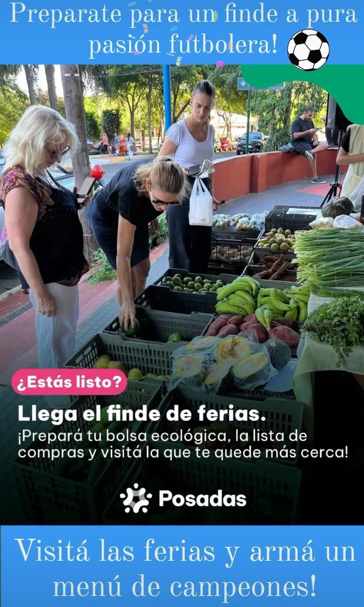 😃Todos listos?

⚽️Se viene un finde de fútbol!🇦🇷

🍲🧀Prepará la comida o la picada para compartir un momento a pura pasión futbolera!

🏆Visitá las ferias este sábado y domingo, y llevá todo lo que necesites para armar un menú de campeones!

🇦🇷🫶Vamos, Argentina!

<a href="/muniposadas/">Ciudad de Posadas</a>