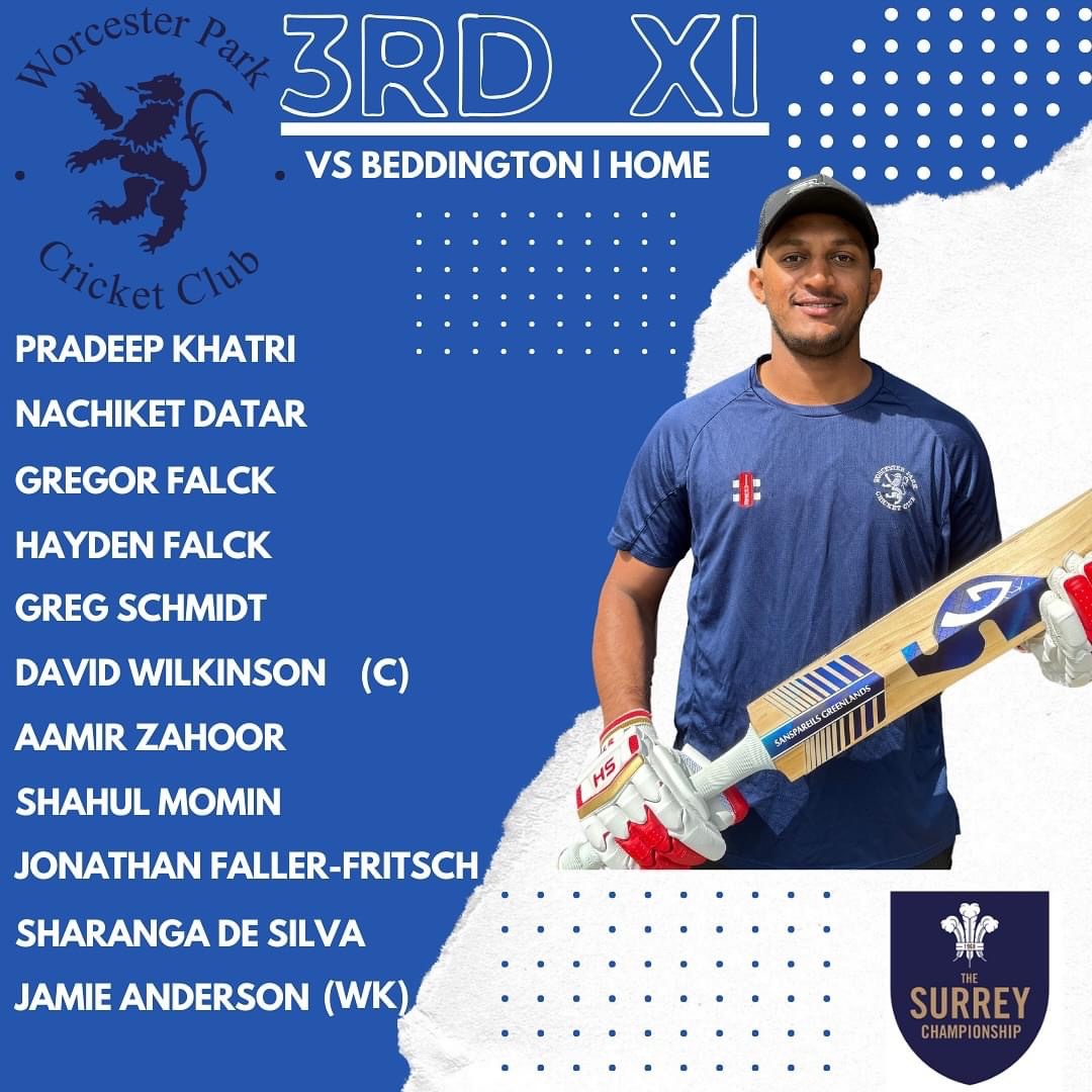 WorcesterParkCC's tweet photo. This weekend’s teams representing @WorcesterParkCC in #Surrey Championship League  &amp; Sunday T20 Plate
#Cricket https://t.co/W8k8OJebq7
