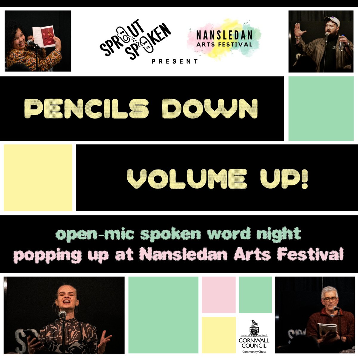 ✏️📣Pencils Down, Volume Up! - SproutSpoken at Nansledan Arts Festival 📣✏️

Sat 21st September 2024 | Doors 7pm | Nansledan School

We are SO excited about this! Join us at Nansledan Arts Festival this September for a celebratory evening of spoken word!

sproutspoken.co.uk/event-details/…