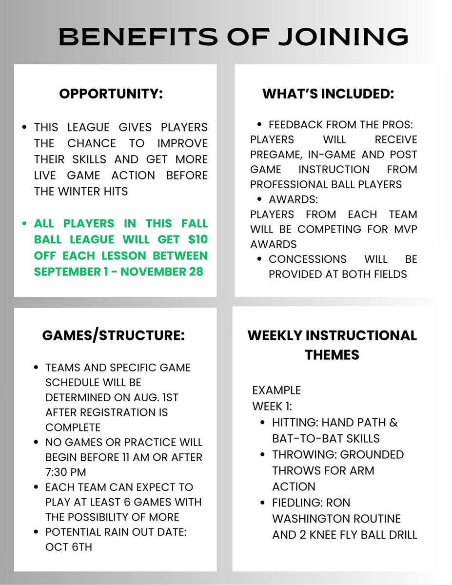 Introducing our first ever Fall Ball League!