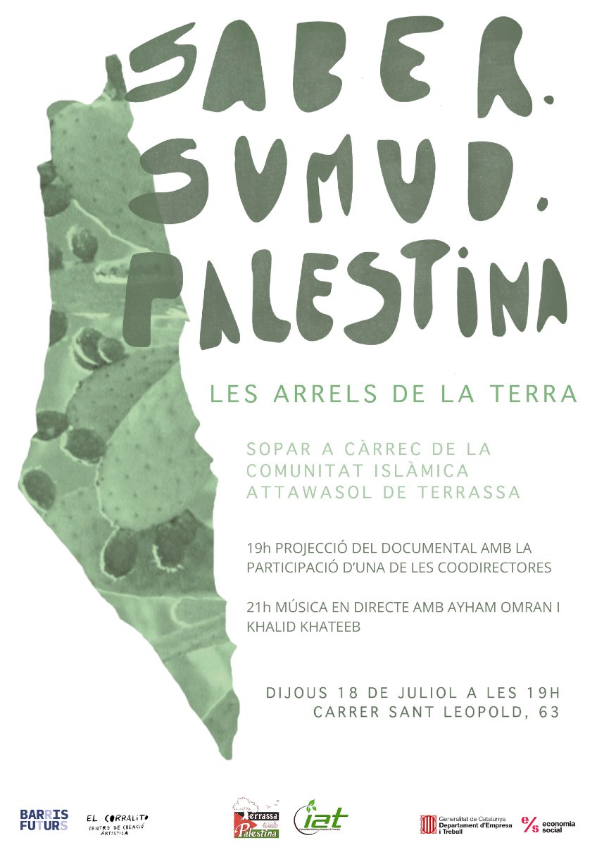 barrisfuturs's tweet photo. El Dijous 18 de juliol a les 19h vine a la projecció 📽️ de Saber Sumud Palestina. Les arrels de la terra. (62 min)🇵🇸

Un documental, rodat a Palestina per un grup de brigadistes catalanes la primavera del 2017 que homenatja la perseverança d'un poble que no perd l'esperança. https://t.co/GqR26gZzU6