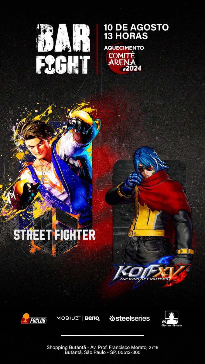 A organização <a href="/fgcsaopaulo/">Fighting Games Club</a> anunciou uma edição do BarFight para o dia 10 de Agosto, 13hrs, no Shopping Butantã.

Desde a última edição a comunidade estava esperando o retorno do mensal paulista, que agora chega no formato de “esquenta” para o Major COMITÊ ARENA.

Os títulos são