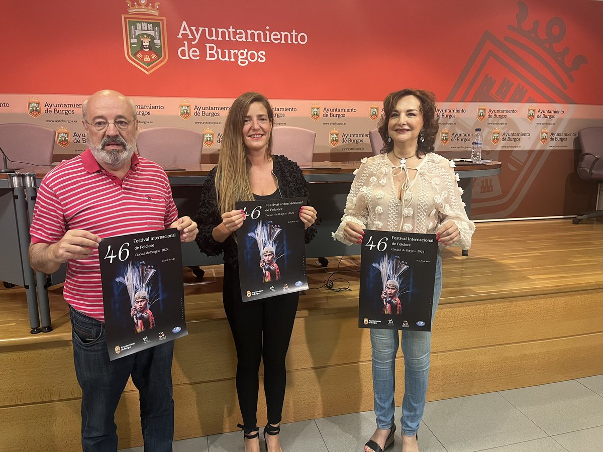 Aytoburgos's tweet photo. Burgos acoge del 16 al 20 de julio el 46 Festival Internacional de Folclore. 

💃 Agrupaciones internacionales, nacionales y locales se darán cita a uno de los principales festivales europeos. 

La plaza San Juan acogerá por las noches las exhibiciones, no te las pierdas‼️ https://t.co/157WXroyMh