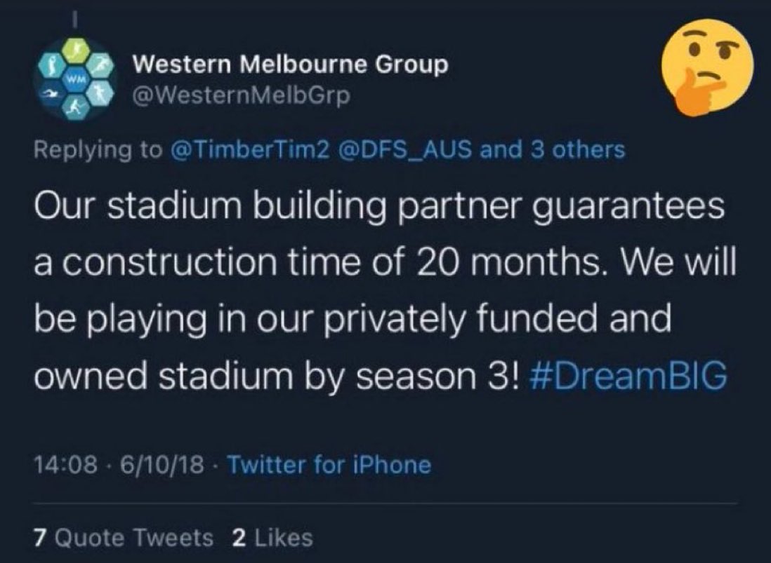 smfcmike's tweet photo. 6️⃣7️⃣ months ago #TarneitFC were awarded a #FAKE⚽️ #MCFRANCHISE🍟 licence, 6️⃣7️⃣ months later 🏟 construction is yet to commence no? 🤔🤦‍♂️

#NIKOUSNIGHTMARE!#DAVIDSDISASTER! #GREGSGAFFE! #GREGRON!

#WeAreAleagues #Aleague
#WhereJournosIgnoreTheTruth✍️
#WhereSelloutsComeToTheFore🤦‍♂️ https://t.co/jEoMJFNj5b