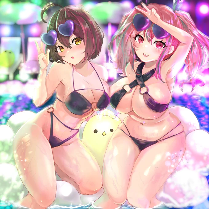 ボルチモアとブレマートンでナイトプール#アズールレーン #azurlane #碧蓝航线 