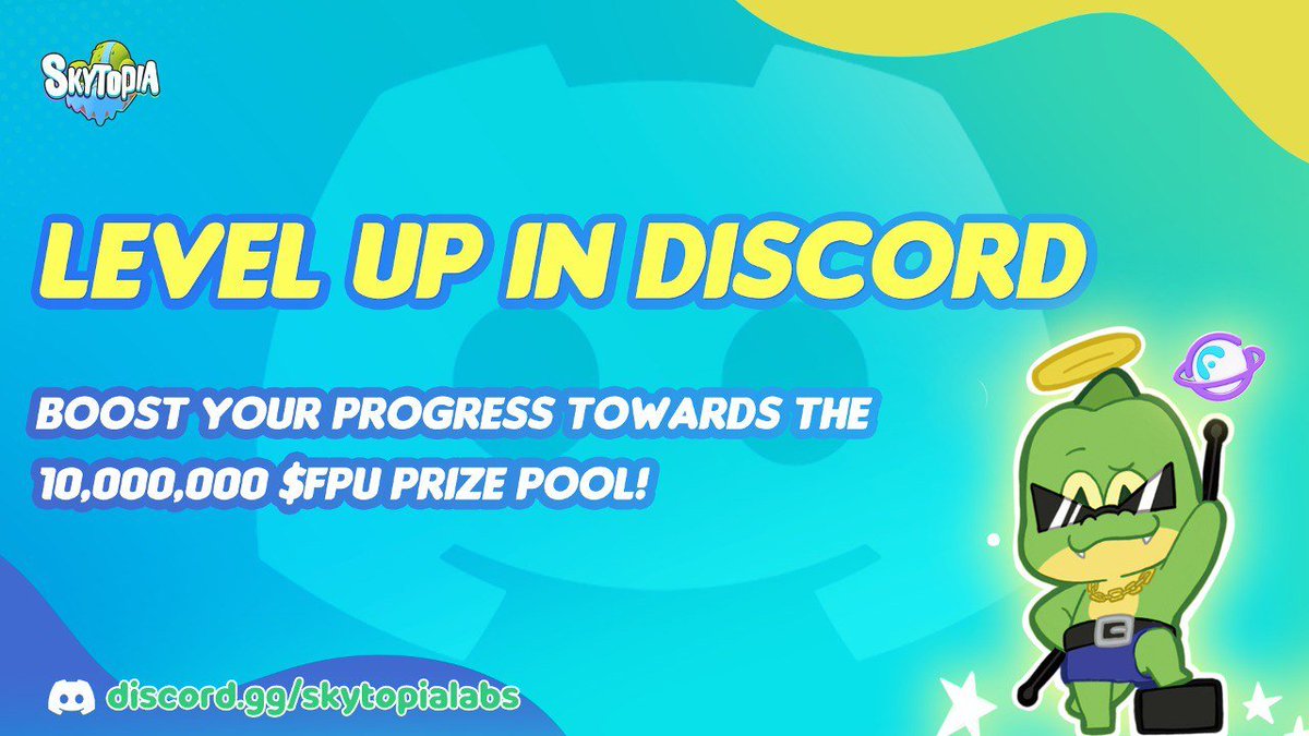 SkytopiaLabs's tweet photo. 🥳It's Friday! Did you know leveling up in our Discord not only unlocks cool roles but also earns you extra points in our Mining Carnival? 🚀

The more you level up, the closer you get to a bigger share of the 10,000,000 $FPU prize pool! 🪙

Hop in and boost your progress now🏌️:
https://t.co/Su1qiWJYQg