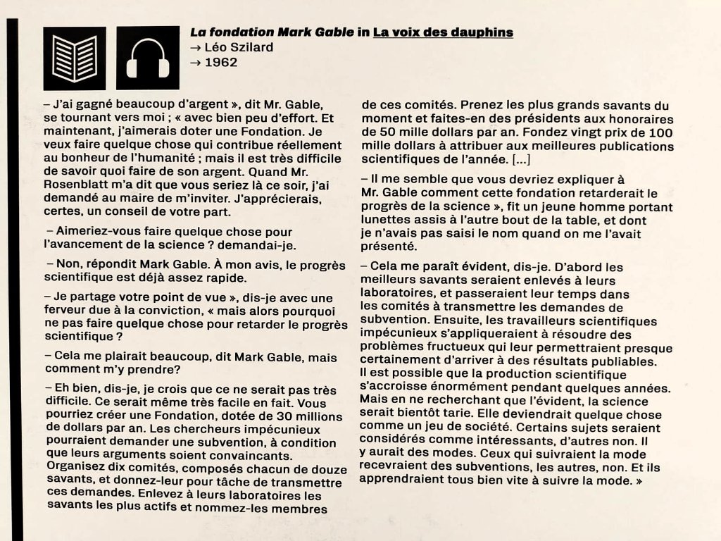 Un auteur de science fiction avait pensé le système des appels à projets dans les années 1960, comme un moyen... de retarder le progrès scientifique😅