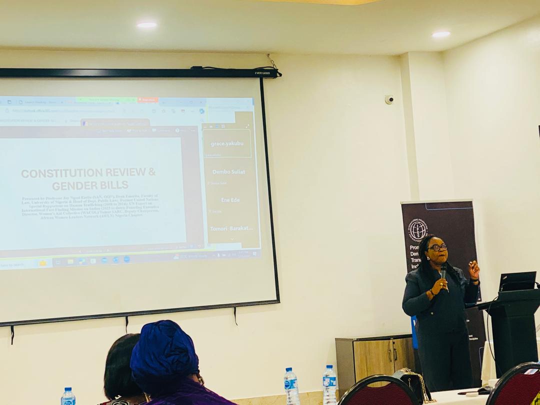 Wilpf Nigeria at the coordination and strategy meeting on affirmative action reforms to increase women’s political representation in the ongoing constitution review process.