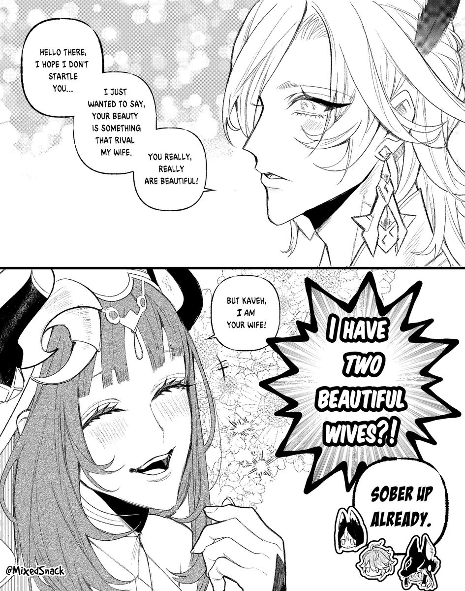 Day 2 (+ day 7), "Drunk" and "Marriage" ! #KavelouWeek24 #KaveLou #GenshinImpact