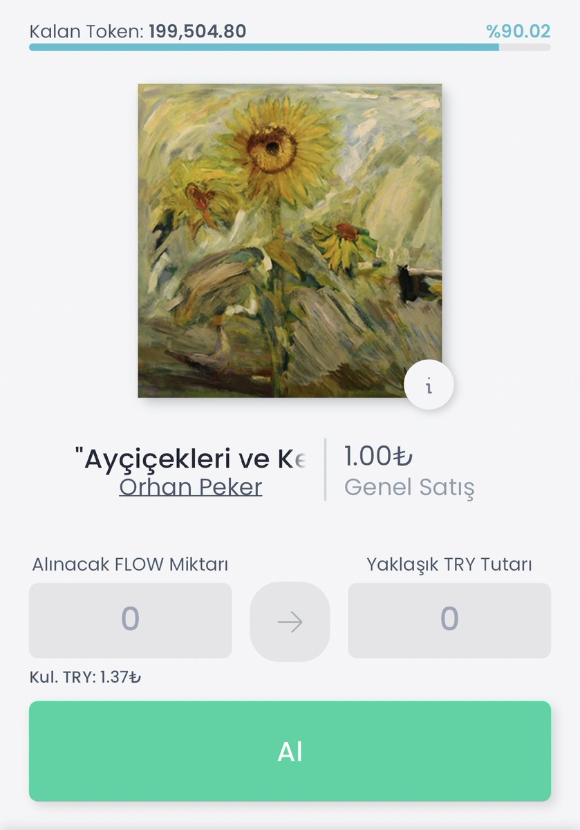 artiox_official's tweet photo. Genel satışın %90'ı tamamlandı! Orhan Peker'in değerli eserine sigorta fiyatından ortak olma fırsatını kaçırmamak için son 200.000 token👋🏻

Genel satış sayfasına hızlıca ulaşmak için: https://t.co/6JagIB9Z3k https://t.co/zqqH2hyccp