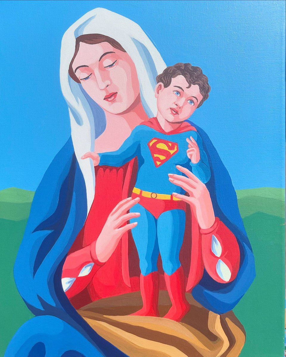La Madonna di krypton, 2024 #giuseppveneziano #artcontemporary #painting
