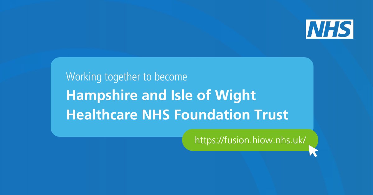 SolentNHSTrust's tweet photo. We're currently working to become Hampshire and Isle of Wight Healthcare NHSFT, a new NHS Trust for community, mental health and learning disability services.

For the latest news and updates, please visit our website 👉 https://t.co/i7DPXghAgz

@Southern_NHSFT https://t.co/F1FUolgmkj