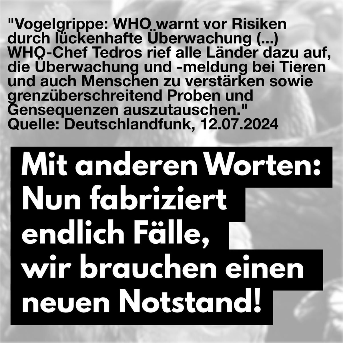 wodarg's tweet photo. Die Suche mit #PCR_Tests ergibt beliebig viele #Fälle. Doch die Zahl solcher Fälle sagt nichts über eine sich ausbreitenden Krankheit, sondern nur etwas über die Intensität der Suche. https://t.co/OBPtH5peHP