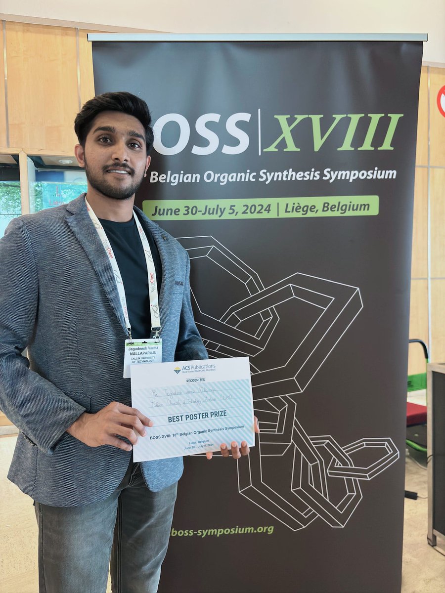 DzmitryKananov1's tweet image. Exciting news came from the #boss_symposium and @EuChemS_Congres: Big congrats to @JagaNallaparaju, who represented our group with his work on #mechanochemistry and received poster awards at both events! Fantastic! 🥳