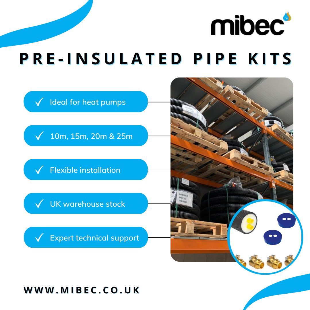 MibecLtd's tweet photo. We supply our complete pre-insulated pipe kits from our warehouse stock. The flexible, energy-saving piping system is ideally suited for transporting hot water between the remote heat source and building applications. Order your kit from our website: https://t.co/GZLOJr5U0u https://t.co/nIgwtly5Q1