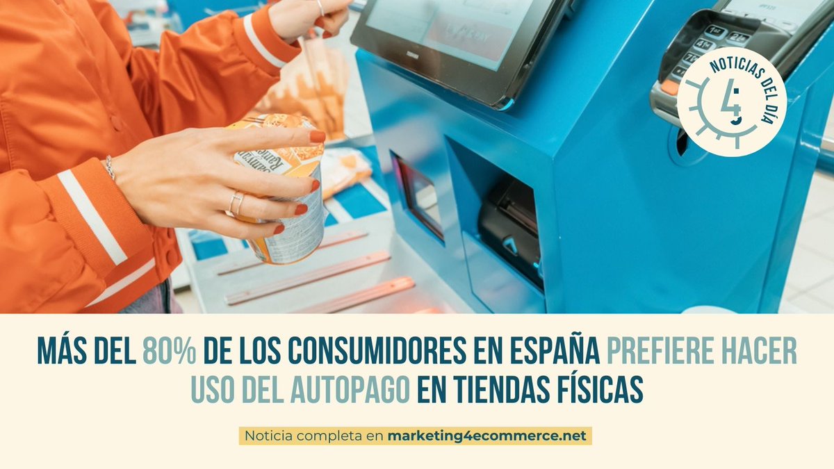 Mkt4eCommerce's tweet photo. La mayor parte de los españoles escoge el #autopago por encima del pago con personal para casi todas las situaciones de compra, de acuerdo con un estudio de @Capterra💸 https://t.co/hg6J7uZuQ1
