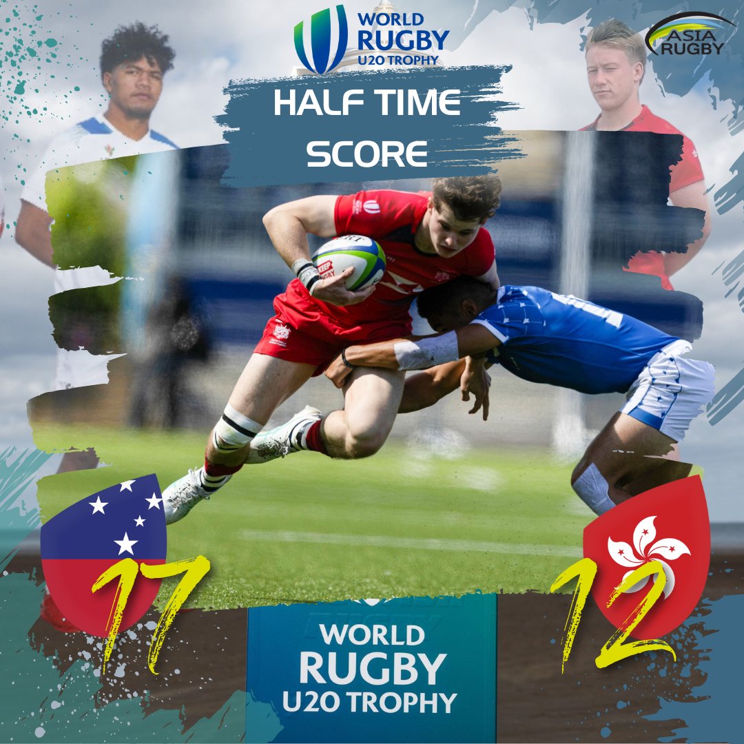 asiarugby's tweet photo. Half-Time Score
Samoa 17 ๐ผ๐ธ Vs ๐ญ๐ฐ 12 Hong Kong China
World Rugby U20 Trophy ๐
Hive Stadium (Scotland)
Live Coverage
https://t.co/SoXaFxbhpl
#asiarugby #u20trophy #hkrugby https://t.co/sjLpZed7u9