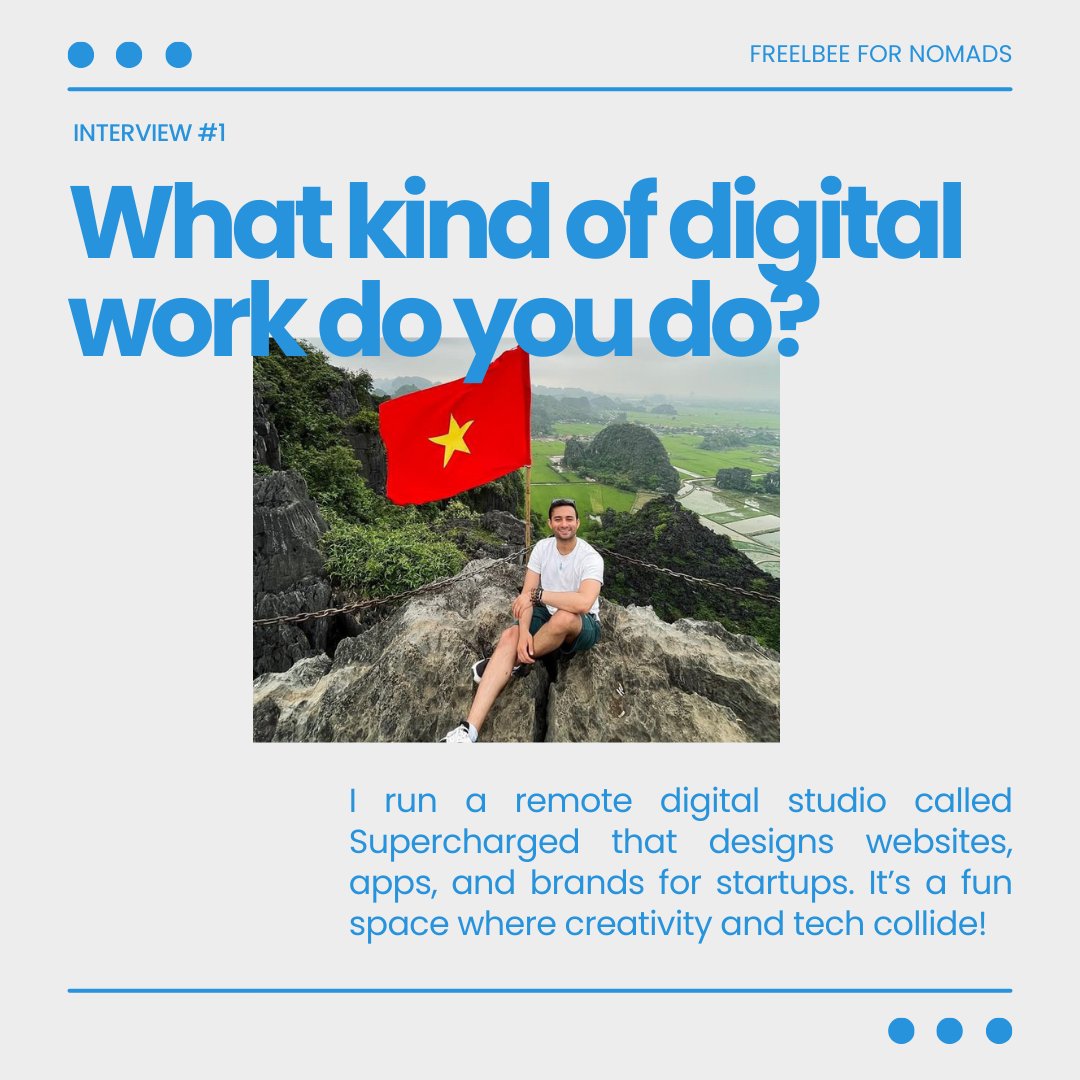 freelbee_'s tweet photo. Freelbee on the Go: Digital Nomad Hacks with Nivit 🌎🚀

We're teaming up with Nivit Kochhar @travelwithniv, a pro-nomad, to share travel &amp; work hacks!

Nivit's been to 24 countries in 2 years, worked in 5 continents, all while running a successful business!

Happy reading🤝 https://t.co/LixtfhgYXV