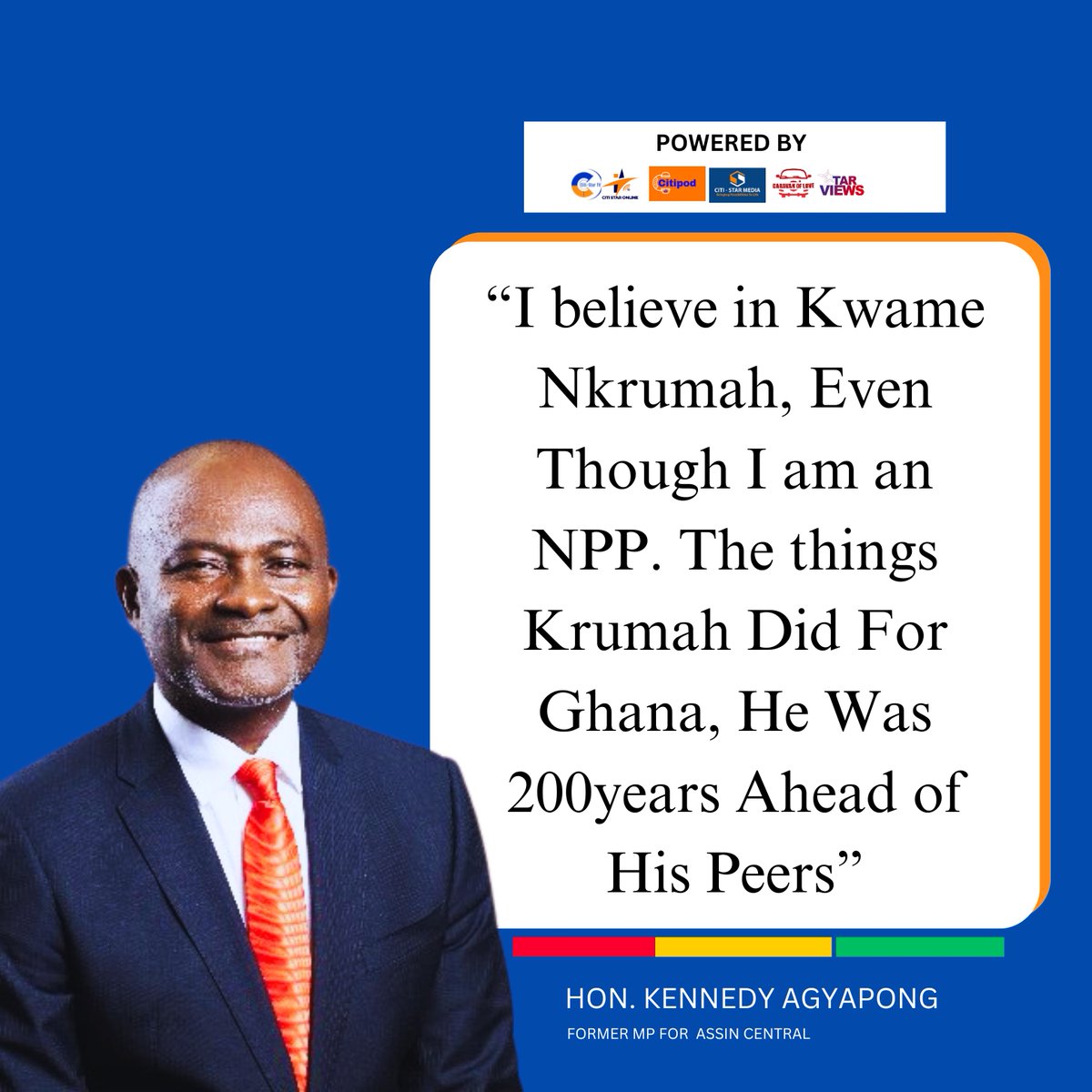 citistartv's tweet photo. I believe in Nkrumah even though I am an NPP. Nkrumah was 200 years ahead of his peers by looking at the things he was doing. 

- Kennedy Agyapong https://t.co/kEM7JXNXhR