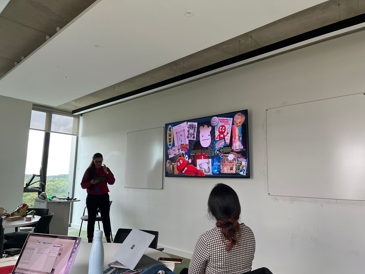 WarwickComicRes's tweet photo. We had a great work in progress event, with network members presenting on bandes dessinées, representing migrant experience, comics about Giacomo Leopardi, ecological resistance in La Borinqueña, and The Incredible Hulk! So much exciting comics research going on at @uniofwarwick! https://t.co/IEPOnSM030