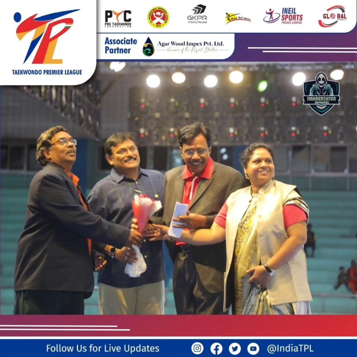 IndiaTPL's tweet photo. Glimpse from TPL Season 1 Leg 2 🥋✨ The stage was set on fire at the grand Opening Ceremony, where dignitaries added their shine to the spotlight.

#TPLSeason1 #Leg2 https://t.co/Q3ETu6owfL