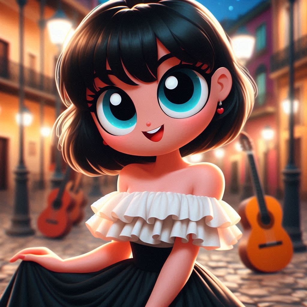 PiratePon's tweet photo. Ms. Keane as a beautiful dancer. #mskeane #PowerpuffGirls #bingimagecreator #SeductiveFlamencoFriday #FanArtFriday https://t.co/xTb77GK5Jx