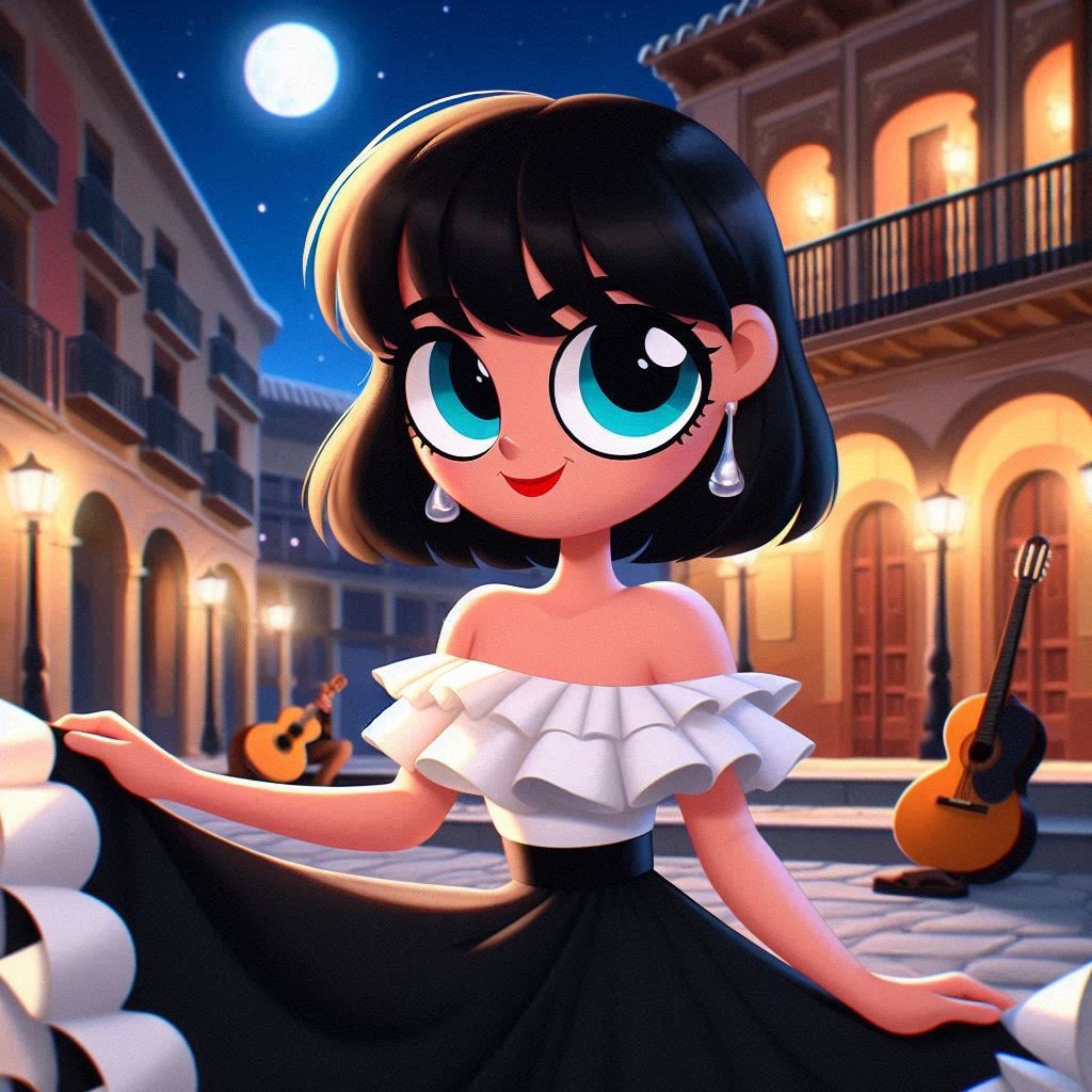 PiratePon's tweet photo. Ms. Keane as a beautiful dancer. #mskeane #PowerpuffGirls #bingimagecreator #SeductiveFlamencoFriday #FanArtFriday https://t.co/xTb77GK5Jx