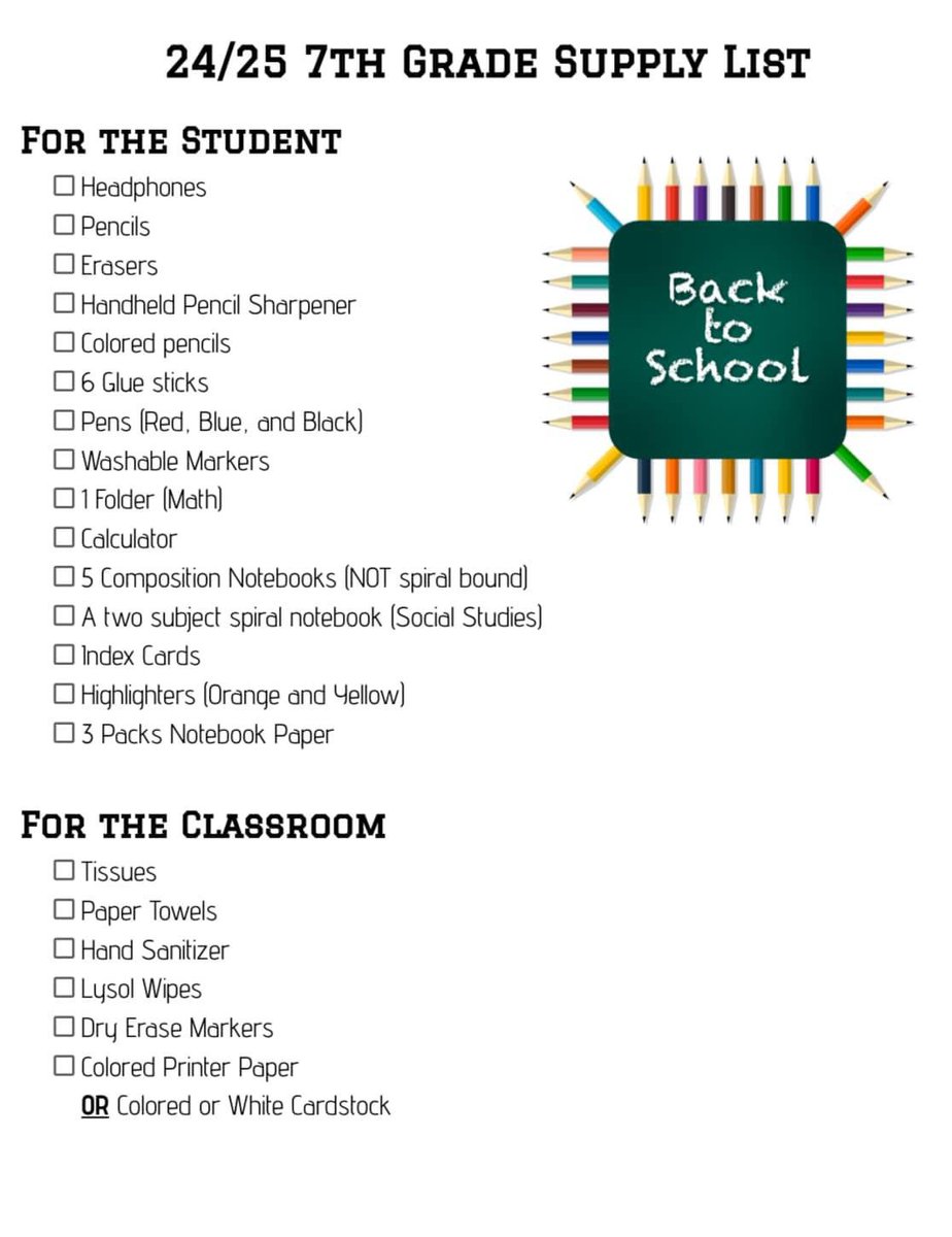 lfmsbruins's tweet image. Here is each grade level’s supply list for the 2024-2025 school year!