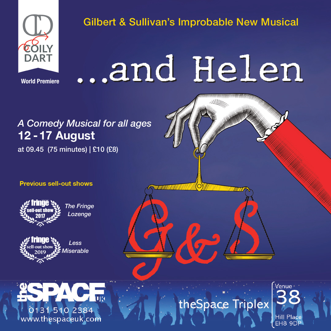 #QuickFlyer In an afterlife, Gilbert and Sullivan decide to acknowledge Helen Carte's role in their legacy, creating a new comic opera based on her life. Expect all the usual elements (mixed up babies, ridiculous plot twists, silly dances...) plus music from every show! #edfringe